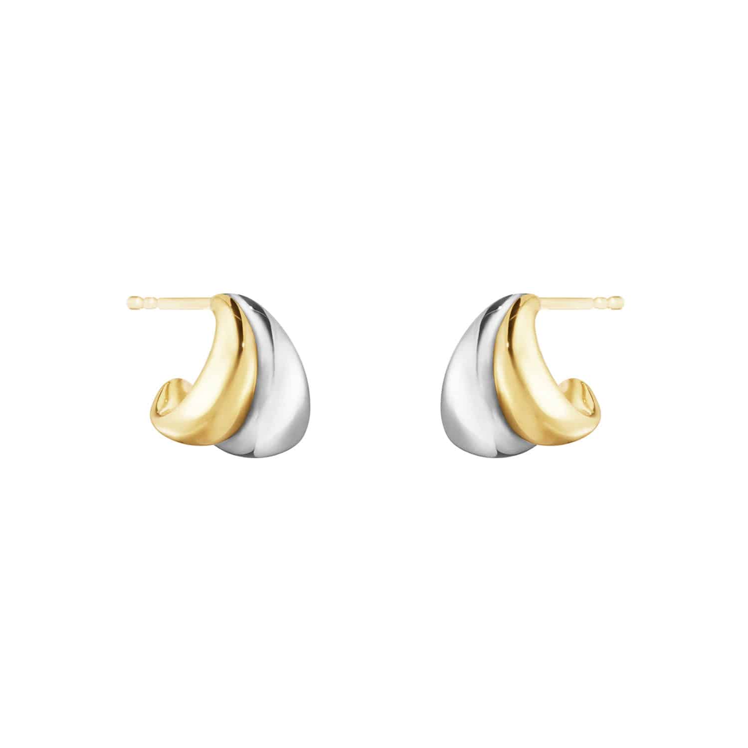 Sterling Silver & 18ct Yellow Gold Curve Earrings Small