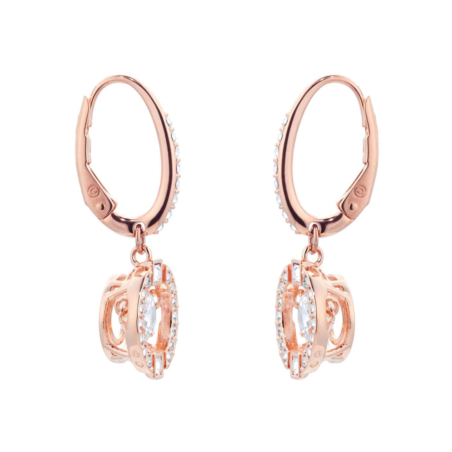 Sparkling Dance Rose Gold Plated Drop Earrings - Image 4