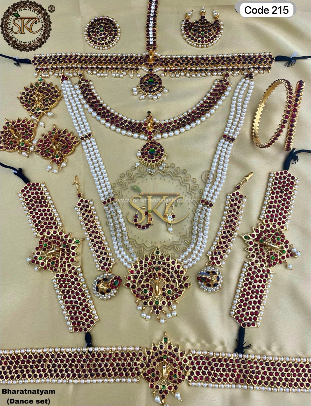 Full bharatanatyam set wit peacock design