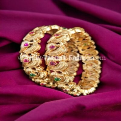 18 MATT PREMIUM PEACOCK BANGLES SET OF 4