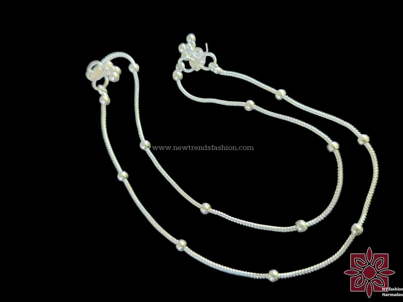 1 Silver polished anklet