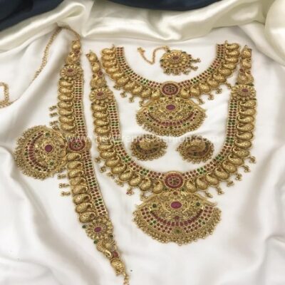 PREMIUM MATT BRIDAL SET WITH LAKSHMI IDOL